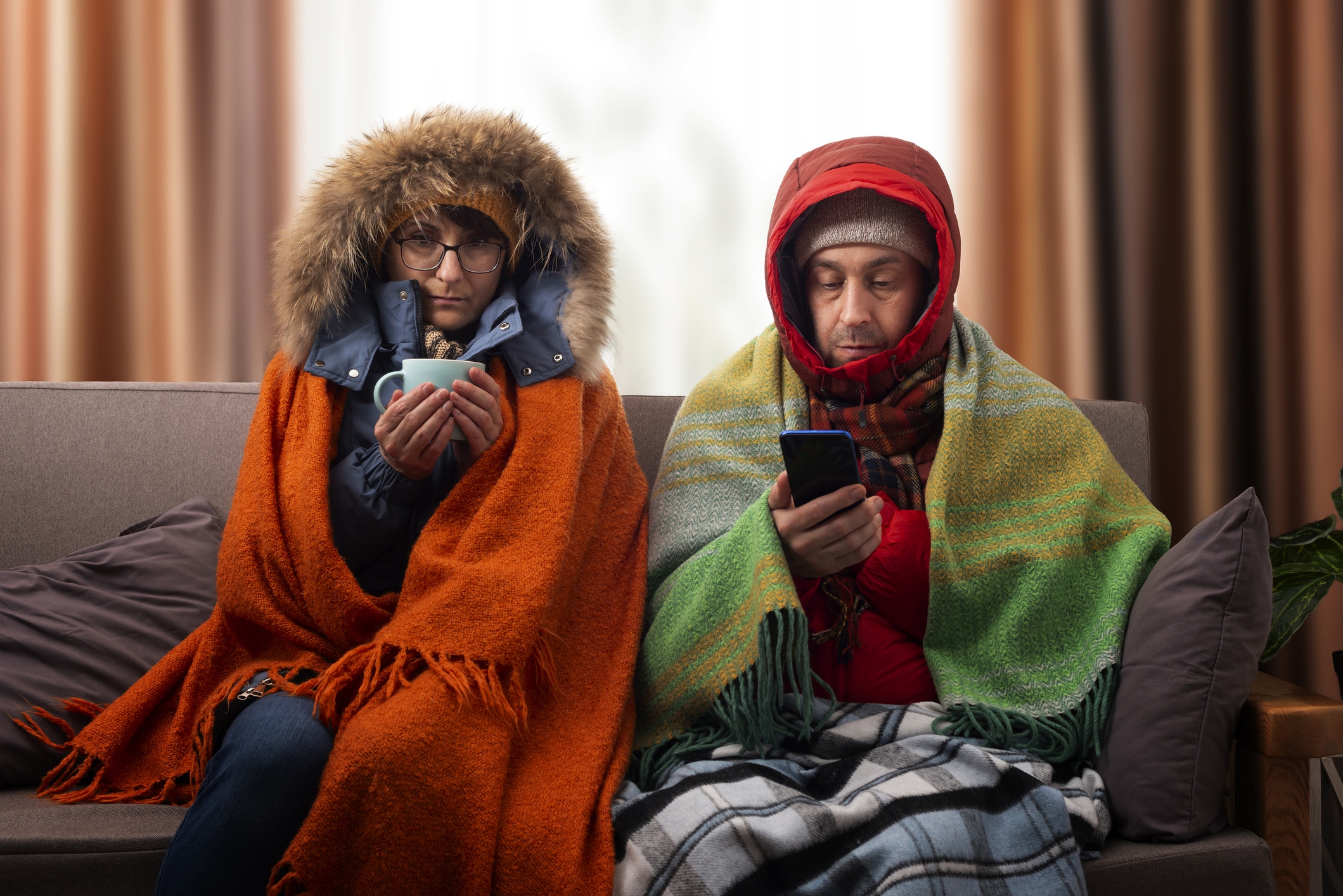 Homeowners bundled up calling for emergency heating repair